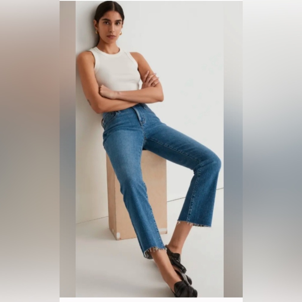Madewell Kick Out Cropped Jean Raw Hem